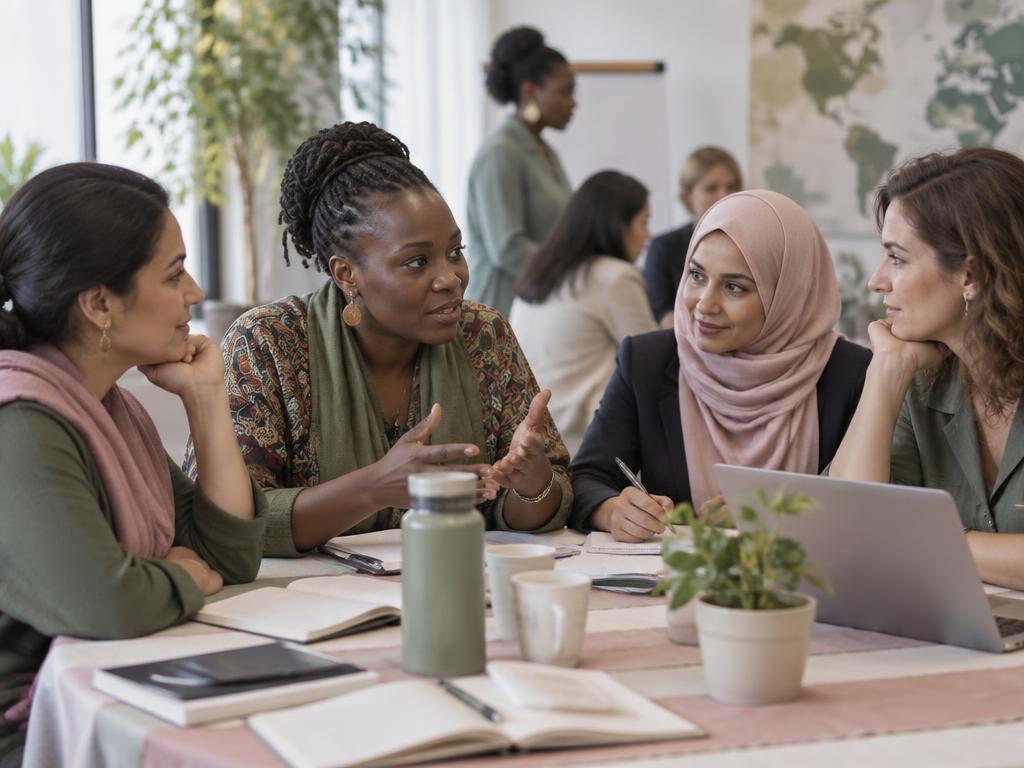 Women collaborating in a conference workshop